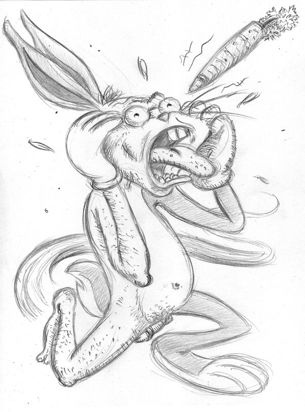 "CARTOON JUMBLE PENCIL - BUGS BUNNY & R. CRUMB" is copyright ©2008 by Jeremy Eaton.  All rights reserved.  Reproduction prohibited.