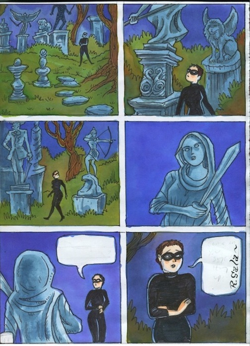 "Cat Burglar Black 88 - Preliminary color art" is copyright ©2008 by Richard Sala.  All rights reserved.  Reproduction prohibited.