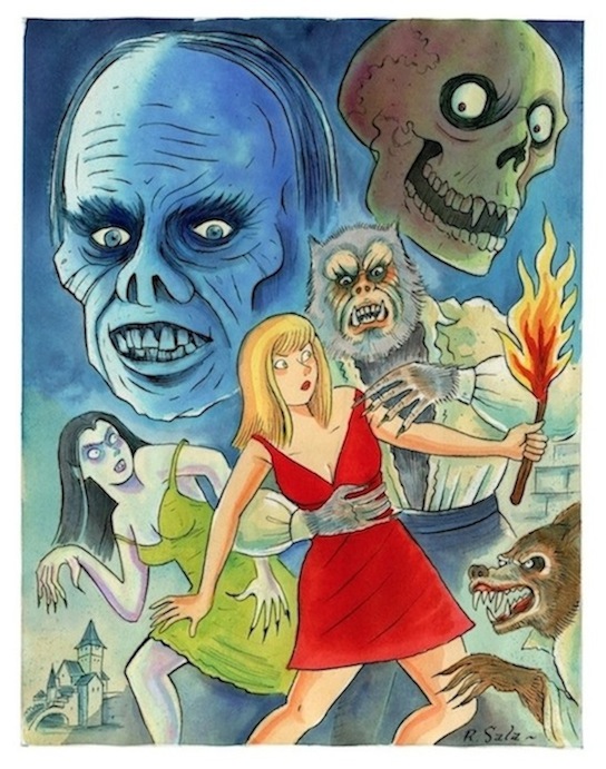 "Weird Mysteries 2: Castle of Werewolves" is copyright ©2008 by Richard Sala.  All rights reserved.  Reproduction prohibited.