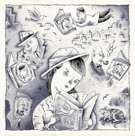 "Book Lovers" is copyright ©2008 by Richard Sala.  All rights reserved.  Reproduction prohibited.