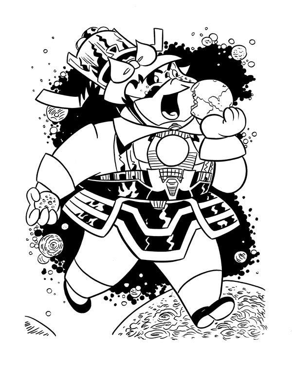 "CARTOON JUMBLE INK ART, LITTLE LOTTA & GALACTUS" is copyright ©2008 by Jeremy Eaton.  All rights reserved.  Reproduction prohibited.