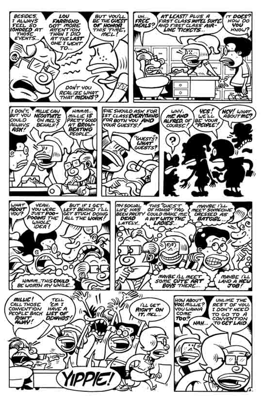 "Sweatshop #5 Pg. 2" is copyright ©2008 by Peter Bagge.  All rights reserved.  Reproduction prohibited.