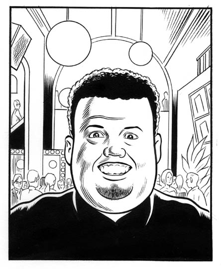 "Fast Company:  Portrait of Golfar" is copyright ©2008 by Daniel Clowes.  All rights reserved.  Reproduction prohibited.