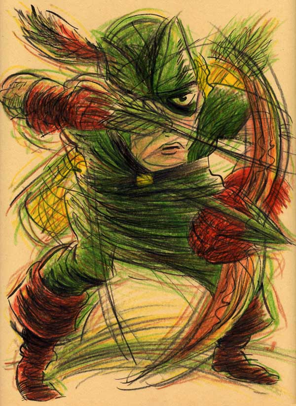 "IMPRESSIONISTIC GOLDEN AGE GREEN ARROW" is copyright ©2008 by Jeremy Eaton.  All rights reserved.  Reproduction prohibited.