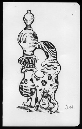 "SKETCHBOOK PAGE" is copyright ©2008 by Jim Woodring.  All rights reserved.  Reproduction prohibited.