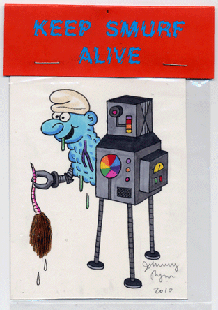 "KEEP SMURF ALIVE - color drawing" is copyright ©2008 by Johnny Ryan.  All rights reserved.  Reproduction prohibited.