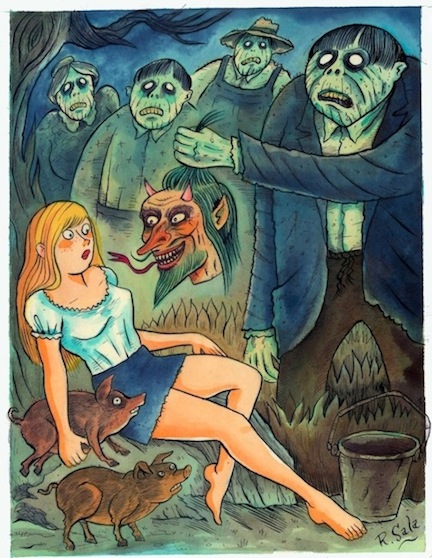 "The Horrible Head Of Hickory Hollow" is copyright ©2008 by Richard Sala.  All rights reserved.  Reproduction prohibited.