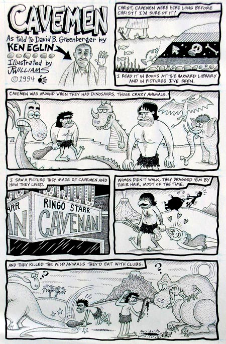 "Cavemen, page 1" is copyright ©2008 by J.R. Williams.  All rights reserved.  Reproduction prohibited.