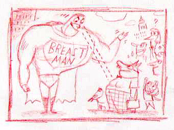 "Washington Post - Breastman" is copyright ©2008 by Bob Staake.  All rights reserved.  Reproduction prohibited.