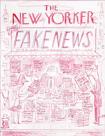 "The New Yorker - Fake News Rejected Cover Sketch" is copyright ©2008 by Bob Staake.  All rights reserved.  Reproduction prohibited.