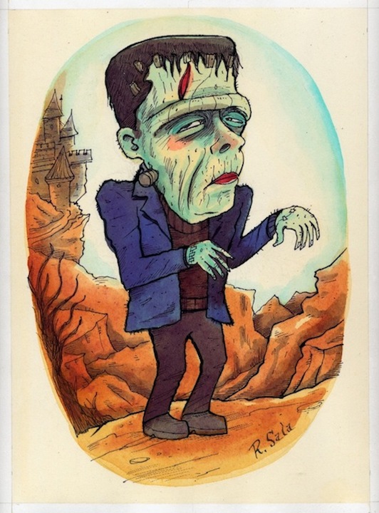 "Movie Monsters: Frankenstein's Monster" is copyright ©2008 by Richard Sala.  All rights reserved.  Reproduction prohibited.