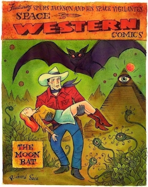 "Space Western Cover Re-creation" is copyright ©2008 by Richard Sala.  All rights reserved.  Reproduction prohibited.