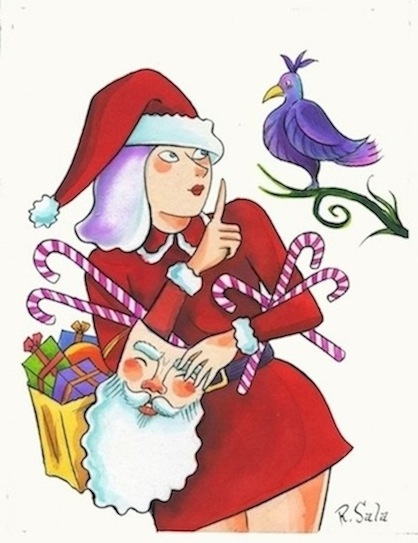 "Christmas Card Art 2018" is copyright ©2008 by Richard Sala.  All rights reserved.  Reproduction prohibited.