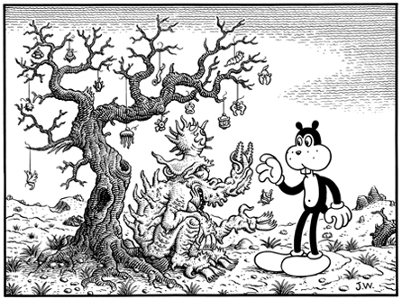 "CHARITY" is copyright ©2008 by Jim Woodring.  All rights reserved.  Reproduction prohibited.