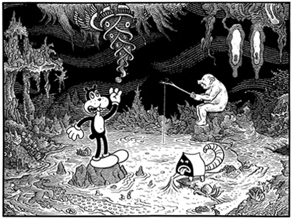 "IDYL" is copyright ©2008 by Jim Woodring.  All rights reserved.  Reproduction prohibited.