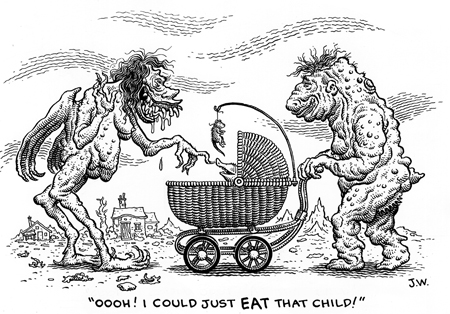 "I COULD JUST EAT THAT CHILD!" is copyright ©2008 by Jim Woodring.  All rights reserved.  Reproduction prohibited.