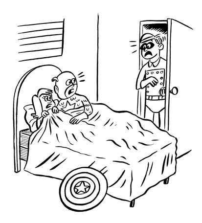 "MAD MAGAZINE- Captain America" is copyright &copy;2008 by Johnny Ryan.  All rights reserved.  Reproduction prohibited.
