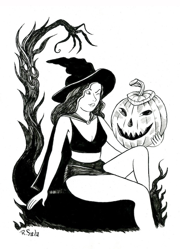 "Halloween Witch 18 - 01" is copyright ©2008 by Richard Sala.  All rights reserved.  Reproduction prohibited.