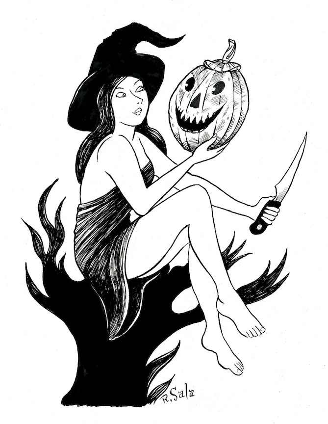 "Halloween Witch 18 - 02" is copyright ©2008 by Richard Sala.  All rights reserved.  Reproduction prohibited.