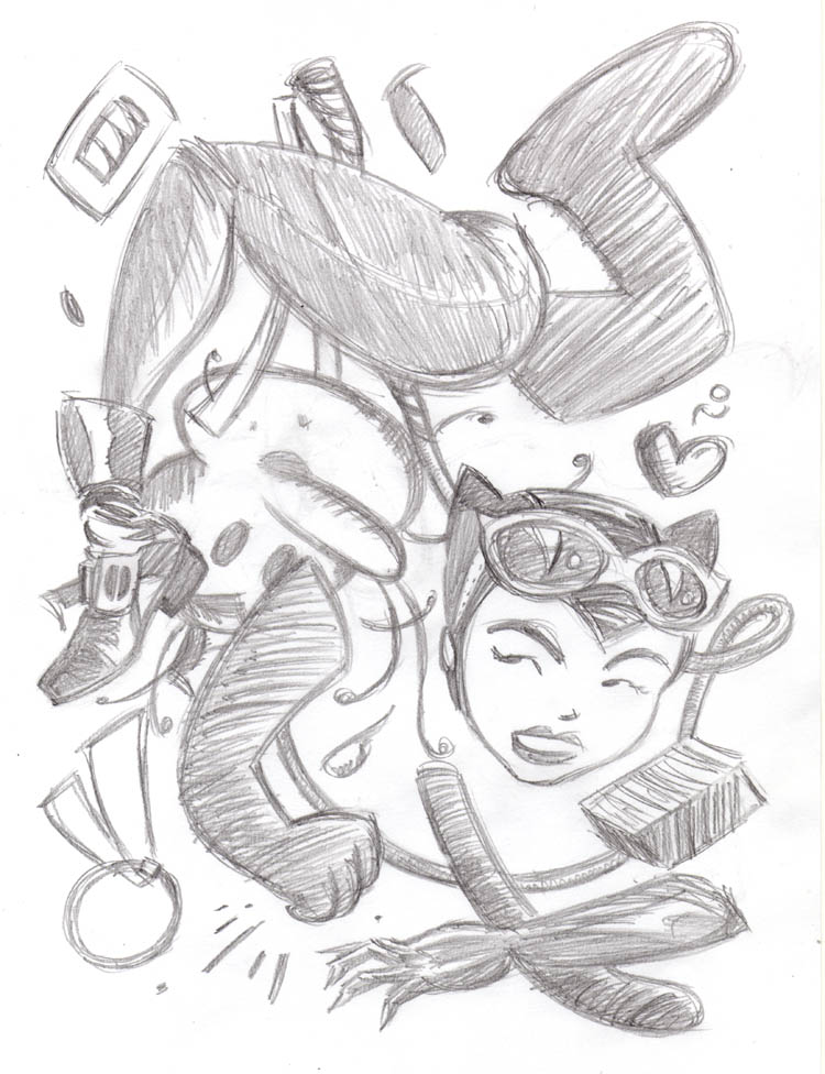 "CARTOON JUMBLE PENCIL - KRAZY KAT & CATWOMAN" is copyright ©2008 by Jeremy Eaton.  All rights reserved.  Reproduction prohibited.