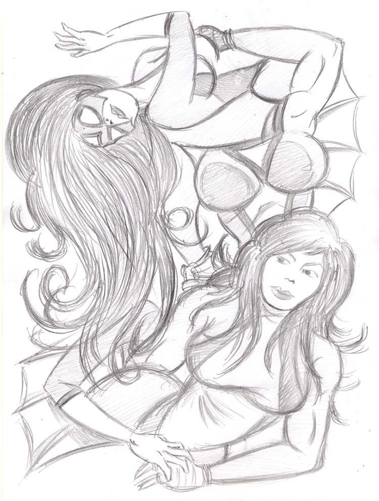 "CARTOON JUMBLE PENCIL - SHE-HULK & SPIDER-WOMA" is copyright ©2008 by Jeremy Eaton.  All rights reserved.  Reproduction prohibited.