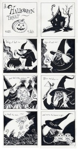 "A Halloween Treat - LOT of 8 pages" is copyright ©2008 by Richard Sala.  All rights reserved.  Reproduction prohibited.