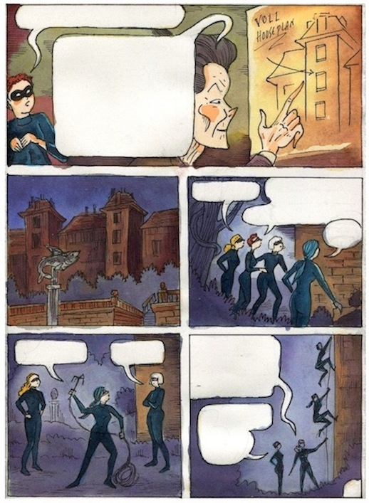 "Cat Burglar Black 69 - Preliminary color art" is copyright ©2008 by Richard Sala.  All rights reserved.  Reproduction prohibited.