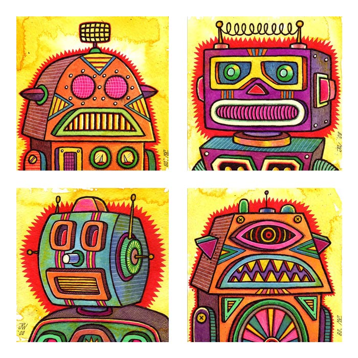 "Four Robots - prints" is copyright ©2008 by J.R. Williams.  All rights reserved.  Reproduction prohibited.