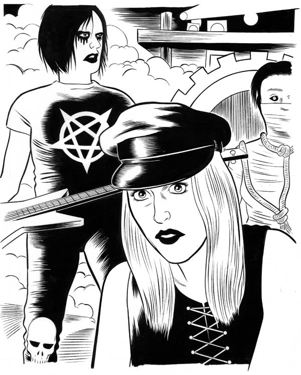 "Fast Company:  Portrait of the Genitorturers" is copyright ©2008 by Daniel Clowes.  All rights reserved.  Reproduction prohibited.