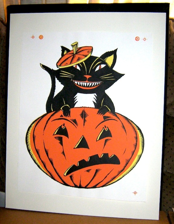 "HALLOWEEN Silkscreen #1 Black Cat" is copyright ©2008 by Richard Sala.  All rights reserved.  Reproduction prohibited.