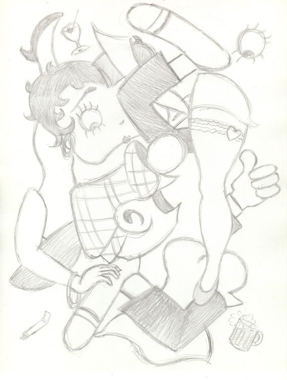 "CARTOON JUMBLE PENCIL - B.BOOP & ANDY CAPP" is copyright ©2008 by Jeremy Eaton.  All rights reserved.  Reproduction prohibited.