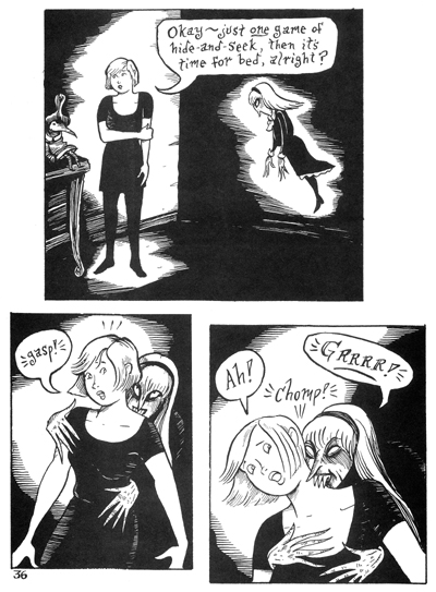 "Peculia & the Groon Grove Vampires p.36" is copyright ©2008 by Richard Sala.  All rights reserved.  Reproduction prohibited.
