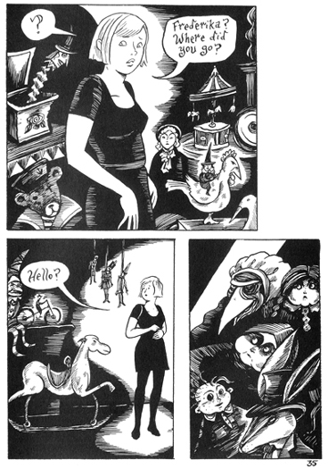 "Peculia & the Groon Grove Vampires p.35" is copyright ©2008 by Richard Sala.  All rights reserved.  Reproduction prohibited.