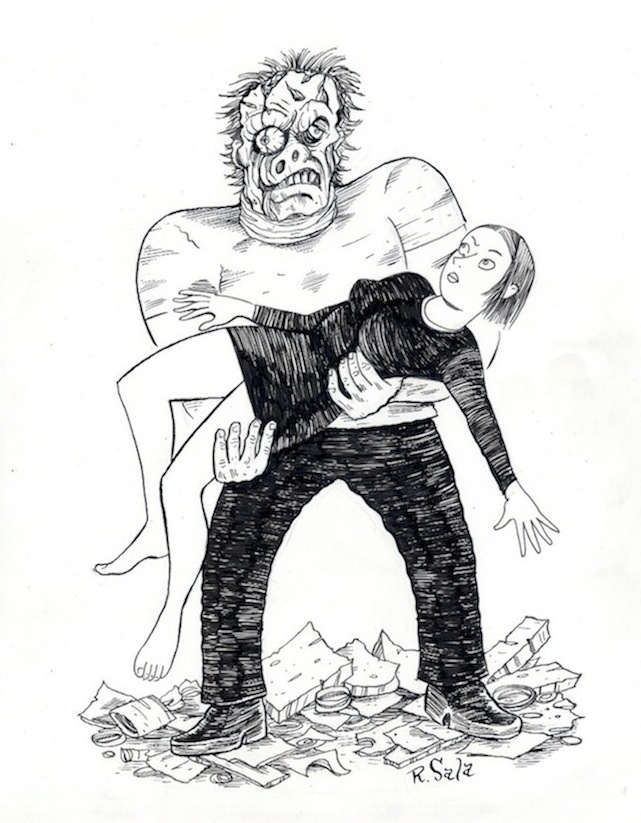 "Peculia Meets Teenage Frankenstein" is copyright ©2008 by Richard Sala.  All rights reserved.  Reproduction prohibited.