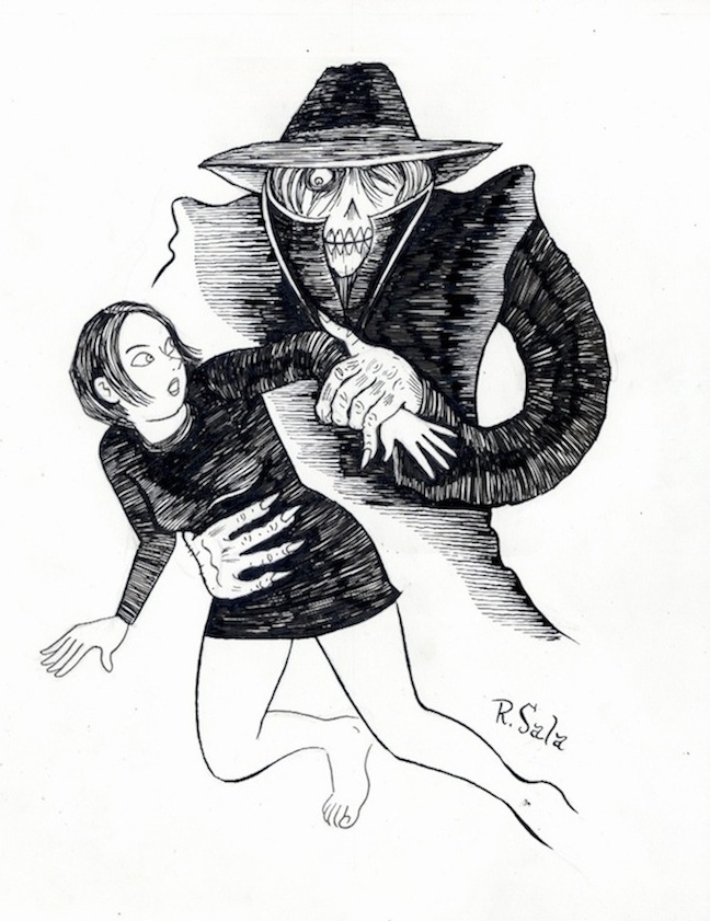 "Peculia Meets a Murdering Maniac" is copyright ©2008 by Richard Sala.  All rights reserved.  Reproduction prohibited.