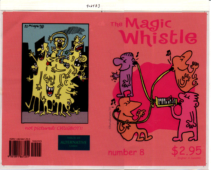 "MAGIC WHISTLE 8 cover proof" is copyright ©2008 by Sam Henderson.  All rights reserved.  Reproduction prohibited.