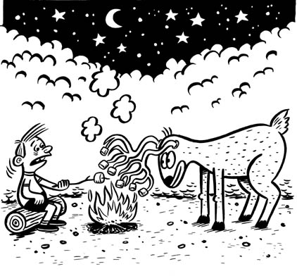 "Nickelodeon Gag #33-Marshmallow Deer" is copyright &copy;2008 by Johnny Ryan.  All rights reserved.  Reproduction prohibited.