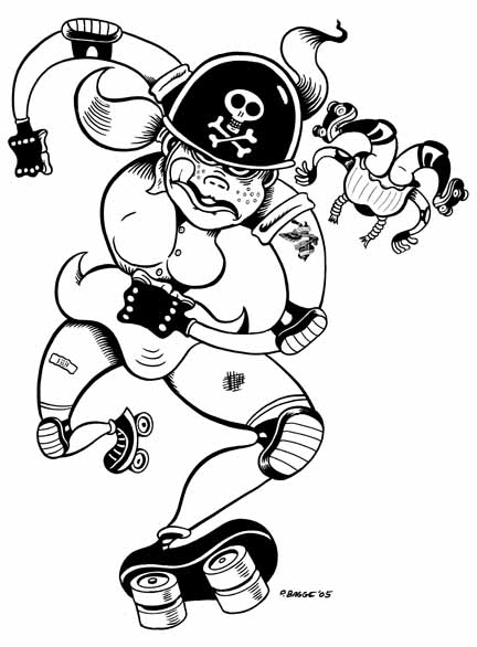 "Rat City Rollergirls Poster" is copyright &copy;2008 by Peter Bagge.  All rights reserved.  Reproduction prohibited.