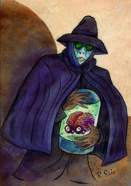 "Professor Sovac and The Brain of Cagliostro" is copyright ©2008 by Richard Sala.  All rights reserved.  Reproduction prohibited.