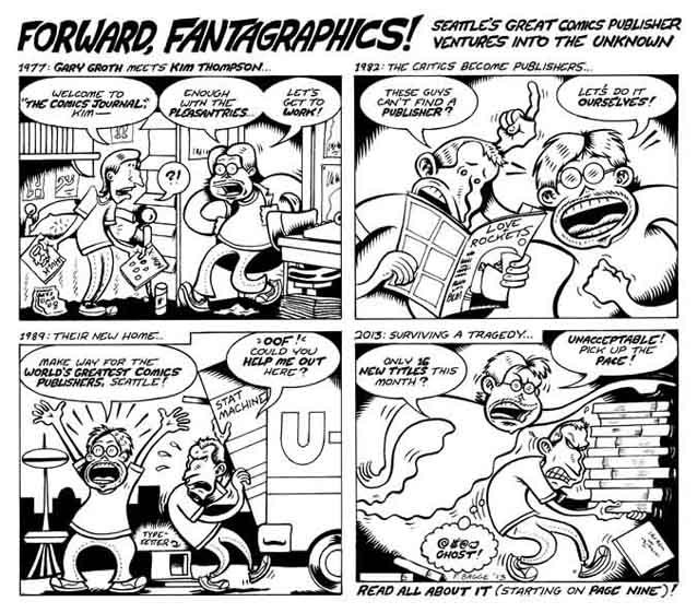 "Tribute to Kim Thompson strip" is copyright ©2008 by Peter Bagge.  All rights reserved.  Reproduction prohibited.