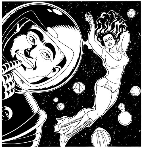 "New Yorker 'Space' illustration" is copyright ©2008 by Jaime Hernandez.  All rights reserved.  Reproduction prohibited.