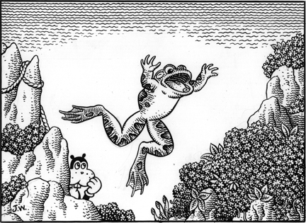 "JUMPER" is copyright ©2008 by Jim Woodring.  All rights reserved.  Reproduction prohibited.