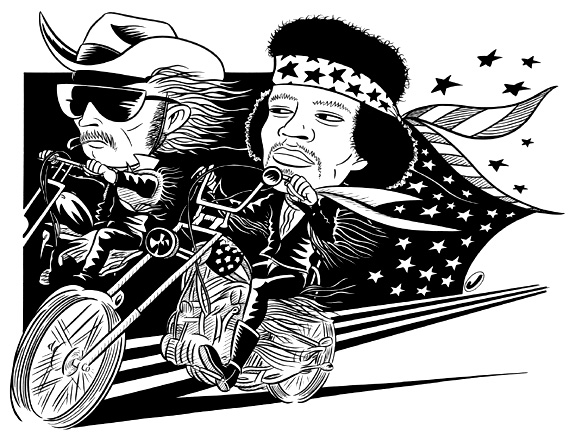 JIMI HENDRIX in EASY RIDER by Jeremy Eaton