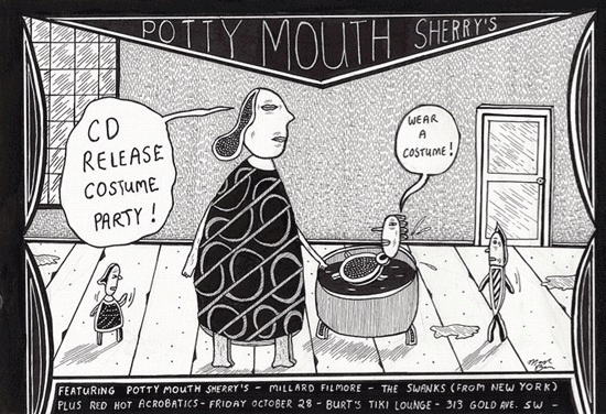 "Potty Mouth Sherry - original poster art" is copyright ©2008 by Mark Beyer.  All rights reserved.  Reproduction prohibited.
