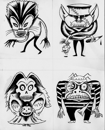 "Evil Eye Monsters" is copyright ©2008 by Richard Sala.  All rights reserved.  Reproduction prohibited.