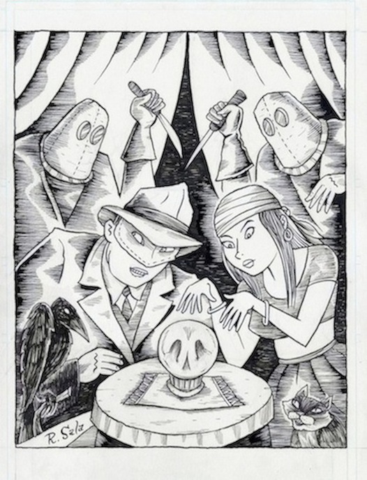 "Mr. Murmur and the Crystal Ball Killers" is copyright ©2008 by Richard Sala.  All rights reserved.  Reproduction prohibited.