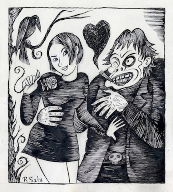 "PECULIA - Black Heart" is copyright ©2008 by Richard Sala.  All rights reserved.  Reproduction prohibited.