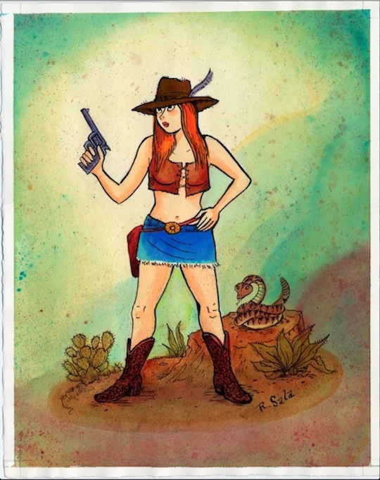"Violent Girls: Irresponsible Young Gunslinger" is copyright ©2008 by Richard Sala.  All rights reserved.  Reproduction prohibited.