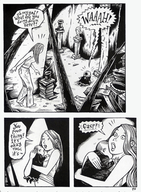 "Peculia and the Groon Grove Vampires - page 49" is copyright ©2008 by Richard Sala.  All rights reserved.  Reproduction prohibited.