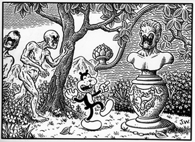 "Frank Among the Faithful" is copyright ©2008 by Jim Woodring.  All rights reserved.  Reproduction prohibited.